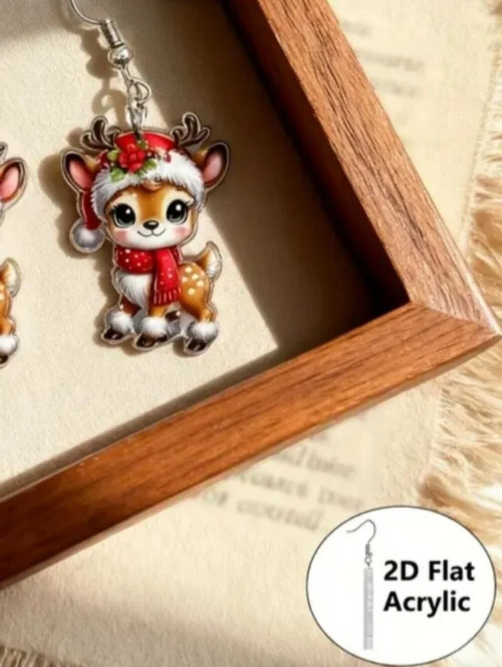 Festive Red Reindeer Dangle Earrings For Women And Kids